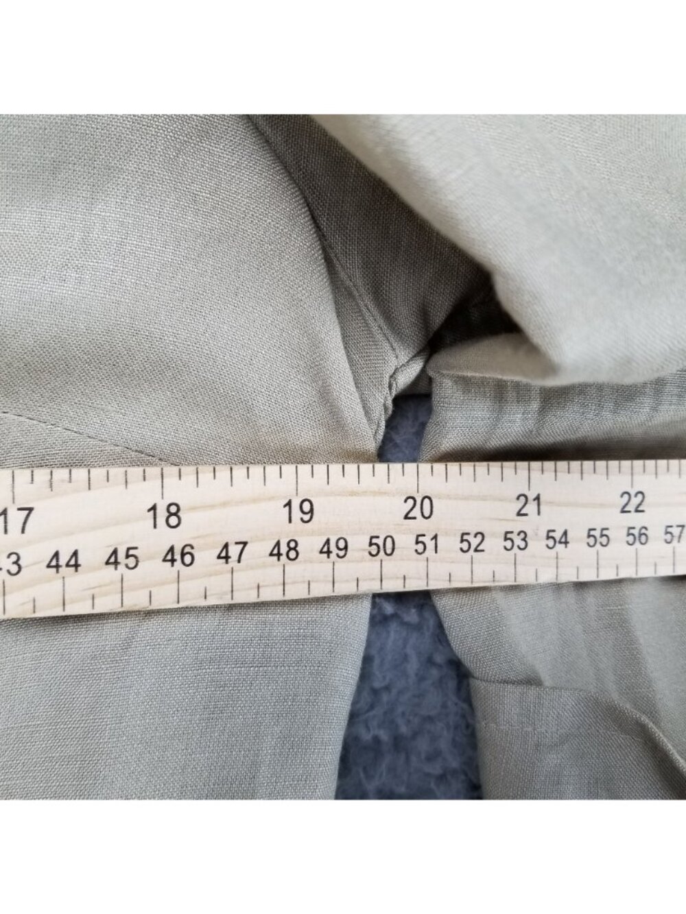 East 5th Shirt Womens Medium Tan Linen Blend Button Up 3/4 Sleeve Collared Top - Picture 8 of 11
